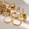 Exaggerated Gold Opening Bracelet In Stainless Steel With Geometric Style And Electroplating