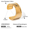 Exaggerated Gold Opening Bracelet In Stainless Steel With Geometric Style And Electroplating