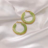 Exaggerated Gradient Color Retro Ins Style Cshaped Acrylic Inlaid Resin Hoop Earrings