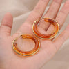 Exaggerated Gradient Color Retro Ins Style Cshaped Acrylic Inlaid Resin Hoop Earrings