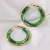 Exaggerated Gradient Color Retro Ins Style Cshaped Acrylic Inlaid Resin Hoop Earrings
