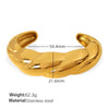 Exaggerated Heavy Industry Irregular Lava Texture Open 316L Stainless Steel Bracelet For Women With Electroplating Treatment And Geometric Style