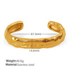 Exaggerated Heavy Industry Irregular Lava Texture Open 316L Stainless Steel Bracelet For Women With Electroplating Treatment And Geometric Style
