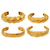 Exaggerated Heavy Industry Irregular Lava Texture Open 316L Stainless Steel Bracelet For Women With Electroplating Treatment And Geometric Style
