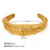 Exaggerated Heavy Industry Irregular Lava Texture Open 316L Stainless Steel Bracelet For Women With Electroplating Treatment And Geometric Style