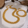 Exaggerated Heavyduty Handmade Stainless Steel Electroplated Bullet Necklace And Bracelet Jewelry Accessories For Women