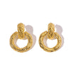 Exaggerated High End Circle Stainless Steel Women's Earrings With Geometric Design And 18K Vacuum Plating In Furnace