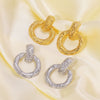 Exaggerated High End Circle Stainless Steel Women's Earrings With Geometric Design And 18K Vacuum Plating In Furnace