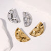 Exaggerated High Level Sense Geometric Semicircle Stainless Steel Electroplated Earrings For Women
