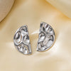 Exaggerated Highlevel Electroplated Titanium Steel Geometric Semicircular Symmetrical Earrings