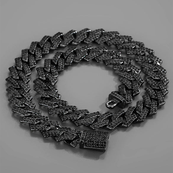 Exaggerated Hip Hop Men's Alloy Jewelry With Diamond And Geometric Design Big Gold Chain Necklace