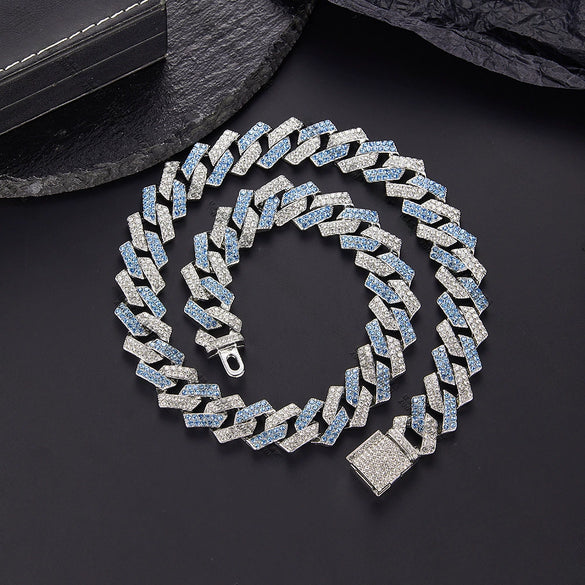 Exaggerated Hip Hop Men's Alloy Jewelry With Diamond And Geometric Design Big Gold Chain Necklace