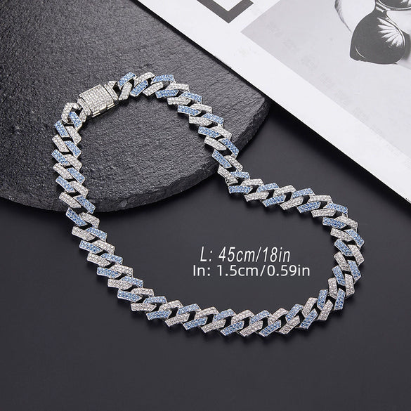 Exaggerated Hip Hop Men's Alloy Jewelry With Diamond And Geometric Design Big Gold Chain Necklace