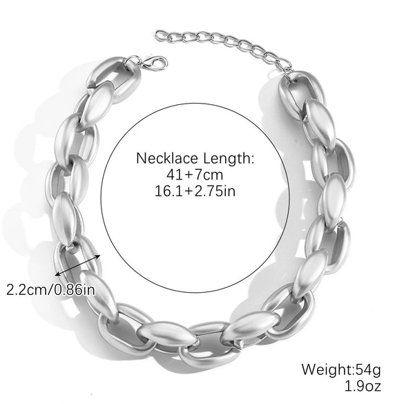 Exaggerated Hiphop Acrylic Ochain Necklace With Electroplating Treatment