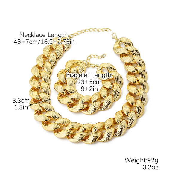 Exaggerated Hiphop Acrylic Ochain Necklace With Electroplating Treatment