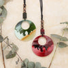 Exaggerated Hollow Acrylic Resin Pendant Necklace With Leather Rope Chain For Women