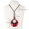 Exaggerated Hollow Acrylic Resin Pendant Necklace With Leather Rope Chain For Women