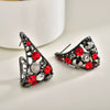 Exaggerated Hollow Diamondshaped Stud Earrings For Women Geometric Alloy With Silver And Gold Plating Sparkly Fashion Jewelry