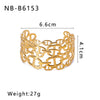 Exaggerated Hollow Flower Starfish Leaf Opening Women's Bracelet In Titanium And Stainless Steel With 18K Furnace Vacuum Plating