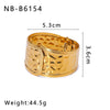 Exaggerated Hollow Flower Starfish Leaf Opening Women's Bracelet In Titanium And Stainless Steel With 18K Furnace Vacuum Plating