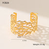 Exaggerated Hollow Leaves Open Stainless Steel 18K Electroplated Titanium Bracelet Fashion Geometric Style