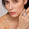 Exaggerated Hollow Opening Square Brand Letter Pendant Collarbone Necklace Fashion Accessories For Women Stainless Steel Electroplated
