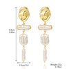 Exaggerated Imitation Pearl Earrings Heart Ushape Drop Shape Geometric For Women