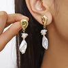 Exaggerated Imitation Pearl Earrings Heart Ushape Drop Shape Geometric For Women