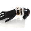 Exaggerated Imitation Pearl Stacked Bracelet Geometric Electroplated Women's