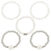 Exaggerated Imitation Pearl U Shaped Beaded Bracelet Set With Diamonds For Women