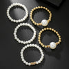 Exaggerated Imitation Pearl Women's Multilayered Geometric Hand Jewelry Hiphop Bracelet
