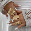 Exaggerated Irregular Feather Ring With Geometric Pearl Inlay Polished Zinc Alloy Statement Jewelry For Unisex Wear
