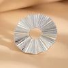 Exaggerated Irregular Feather Ring With Geometric Pearl Inlay Polished Zinc Alloy Statement Jewelry For Unisex Wear
