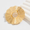 Exaggerated Irregular Feather Ring With Geometric Pearl Inlay Polished Zinc Alloy Statement Jewelry For Unisex Wear