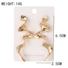 Exaggerated Irregular Geometric Distortion Alloy Earrings With Electroplating For Women