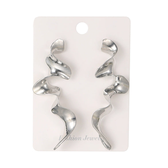 Exaggerated Irregular Geometric Distortion Alloy Earrings With Electroplating For Women