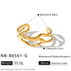 Exaggerated Irregular Geometric Hollow Bracelet In Stainless Steel With 18K Vacuum Gold Plating For Statement Jewelry