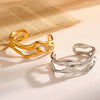Exaggerated Irregular Geometric Hollow Bracelet In Stainless Steel With 18K Vacuum Gold Plating For Statement Jewelry