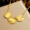 Exaggerated Irregular Geometric Spiral Pendant Necklace For Women Woolen Chain Stainless Steel Electroplating