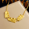 Exaggerated Irregular Geometric Spiral Pendant Necklace For Women Woolen Chain Stainless Steel Electroplating