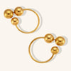 Exaggerated Large Geometric Ball Hoop Earrings For Women In Goldplated Stainless Steel