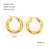 Exaggerated Large Ringshaped Geometric 316L Stainless Steel Earrings 18K Goldplated