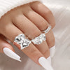 Exaggerated Lines Irregular Water Drop Glossy Alloy Ring Set For Women With Geometric Design And Electroplating