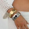 Exaggerated Liquid Irregular Opening Hand Geometric Alloy Women's Bracelets With Electroplating