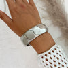 Exaggerated Liquid Irregular Opening Hand Geometric Alloy Women's Bracelets With Electroplating