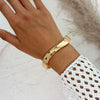 Exaggerated Liquid Irregular Opening Hand Geometric Alloy Women's Bracelets With Electroplating