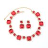 Exaggerated Luxury Artificial Crystal Snake Bone Chain Earrings Necklace Set With Fashion Ol And Geometric Style
