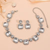 Exaggerated Luxury Artificial Crystal Snake Bone Chain Earrings Necklace Set With Fashion Ol And Geometric Style