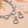 Exaggerated Luxury Artificial Crystal Snake Bone Chain Earrings Necklace Set With Fashion Ol And Geometric Style