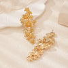 Exaggerated Metal Flower Drop Earrings For Women Long Retro Floral Dangle Jewelry With Statement Design For Wholesale